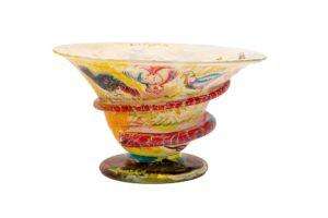 Γυάλινο μπώλ ζωγραφισμένο με πουλιά