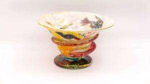 Γυάλινο μπώλ ζωγραφισμένο με πουλιά - Image 2