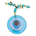 Τυρκουάζ στρογγυλό μάτι σε γυαλί και κρύσταλλο