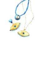 Κολλιέ μάτι, ασημένιο-επίχρυσο - Image 3